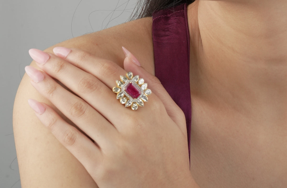 Cleo Polki And Diamond Ring