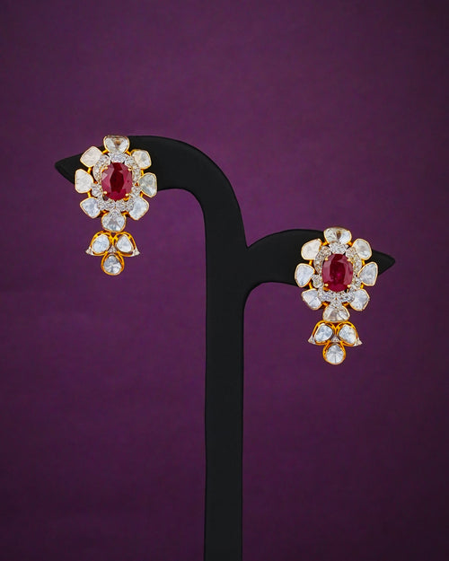 Niya Polki And Diamond Long Earrings