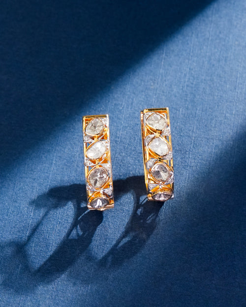 Polki And Diamond Hoops