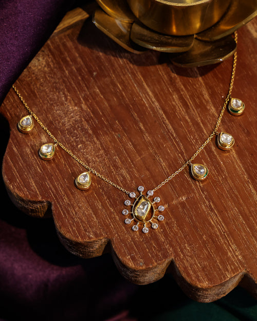 Polki And Diamond Pendant