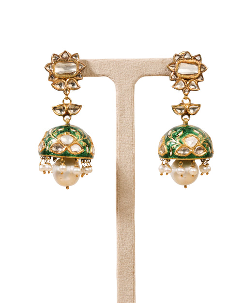 Polki Jhumka Earrings