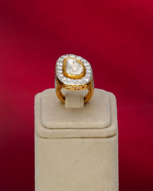 Zinnia Polki And Diamond Ring