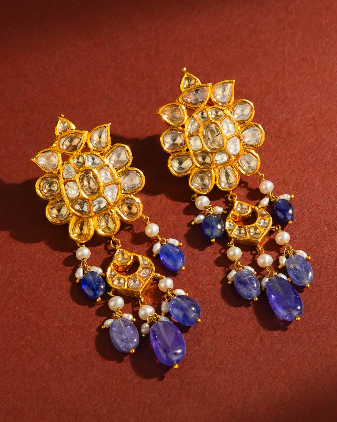 Nimish Jadau Polki Long Earrings