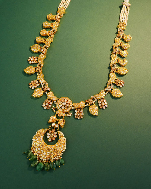 Sanaya Polki And Diamond Long Necklace