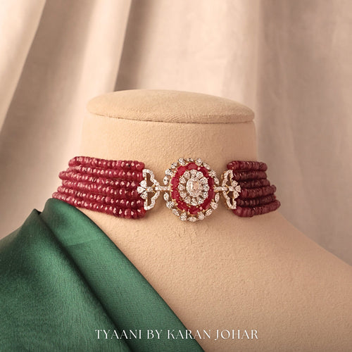 Red Beaded Necklace Set