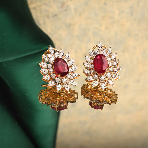 Red Stone Long Necklace Set