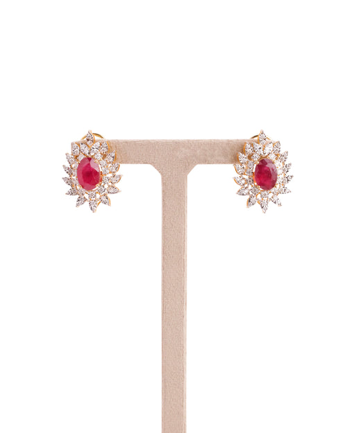 Ruby Diamond Studs