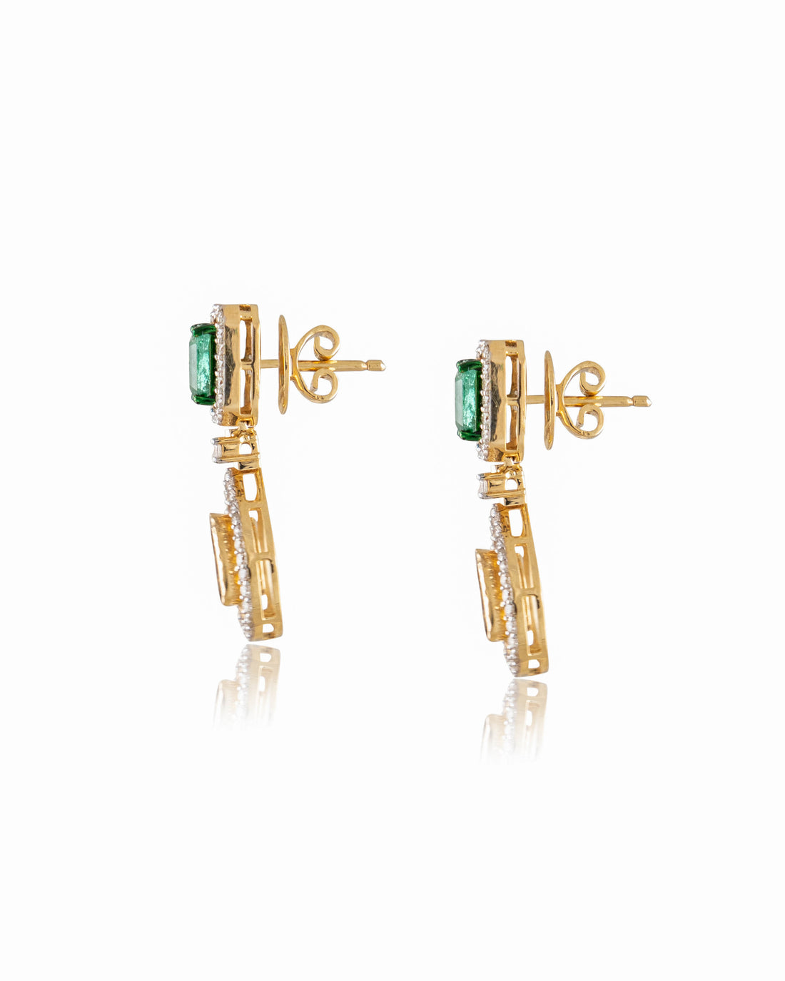 Aziya Polki And Diamond Long Earrings