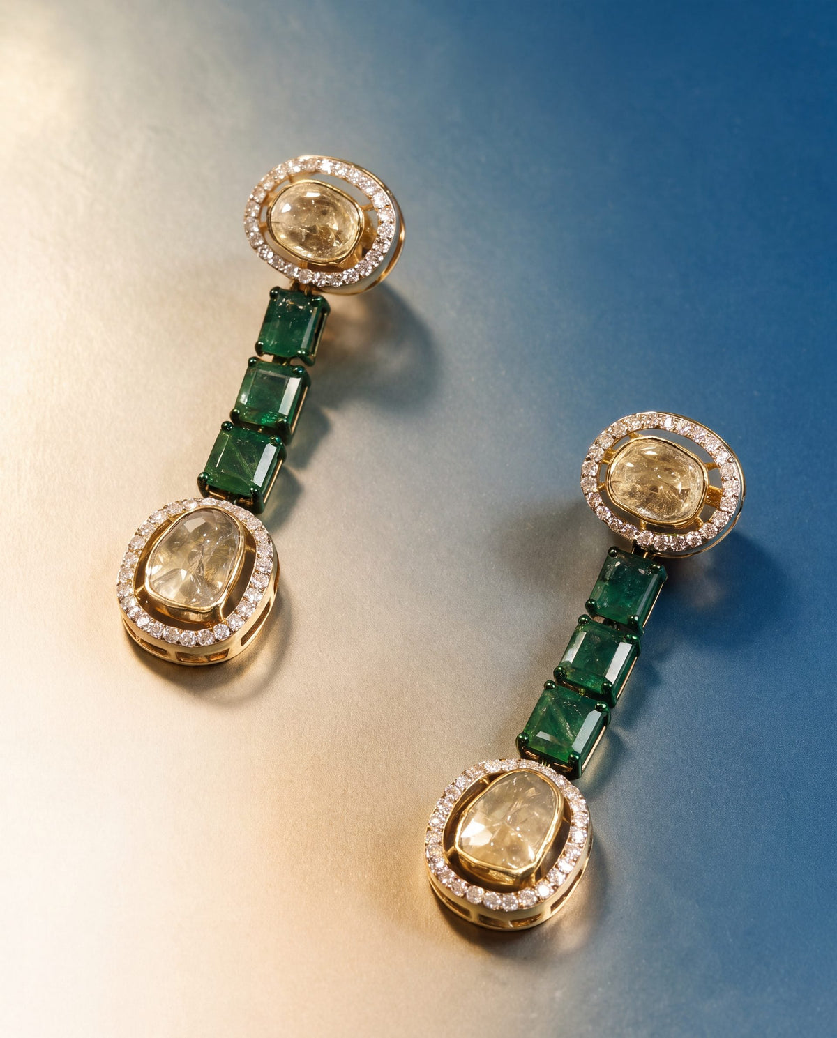 Sahsa Polki And Diamond Long Earrings