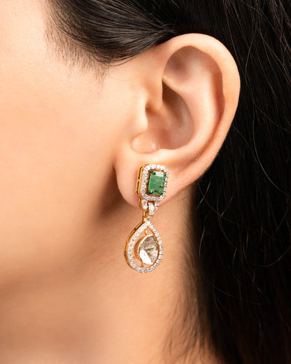 Sanyukta Polki And Diamond Long Earrings - NO ORDERS