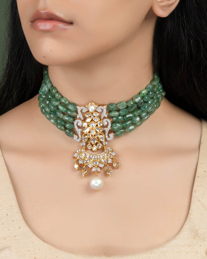 Jadau Diamond Bead Choker