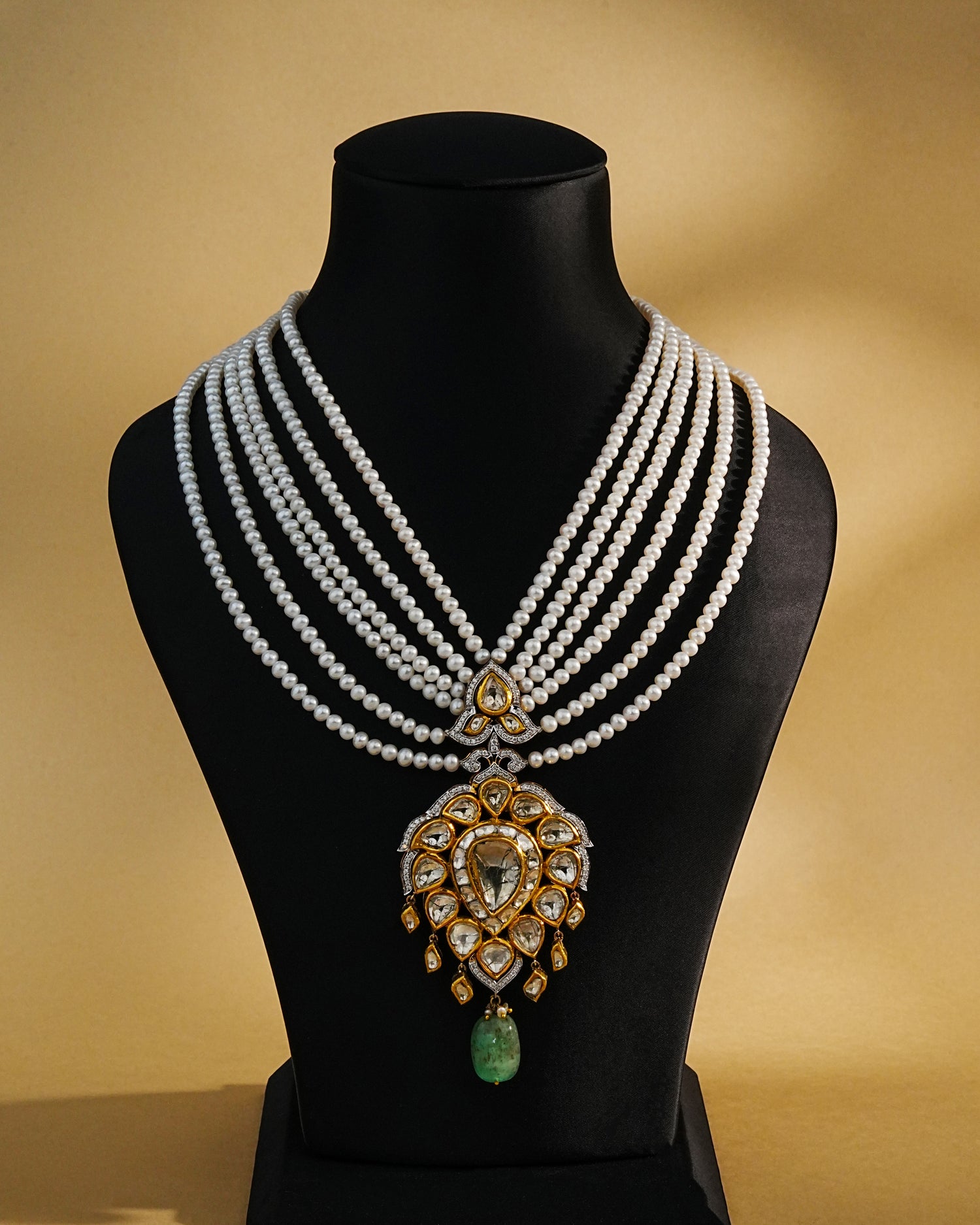 Ansira Polki And Diamond Bead Pendant
