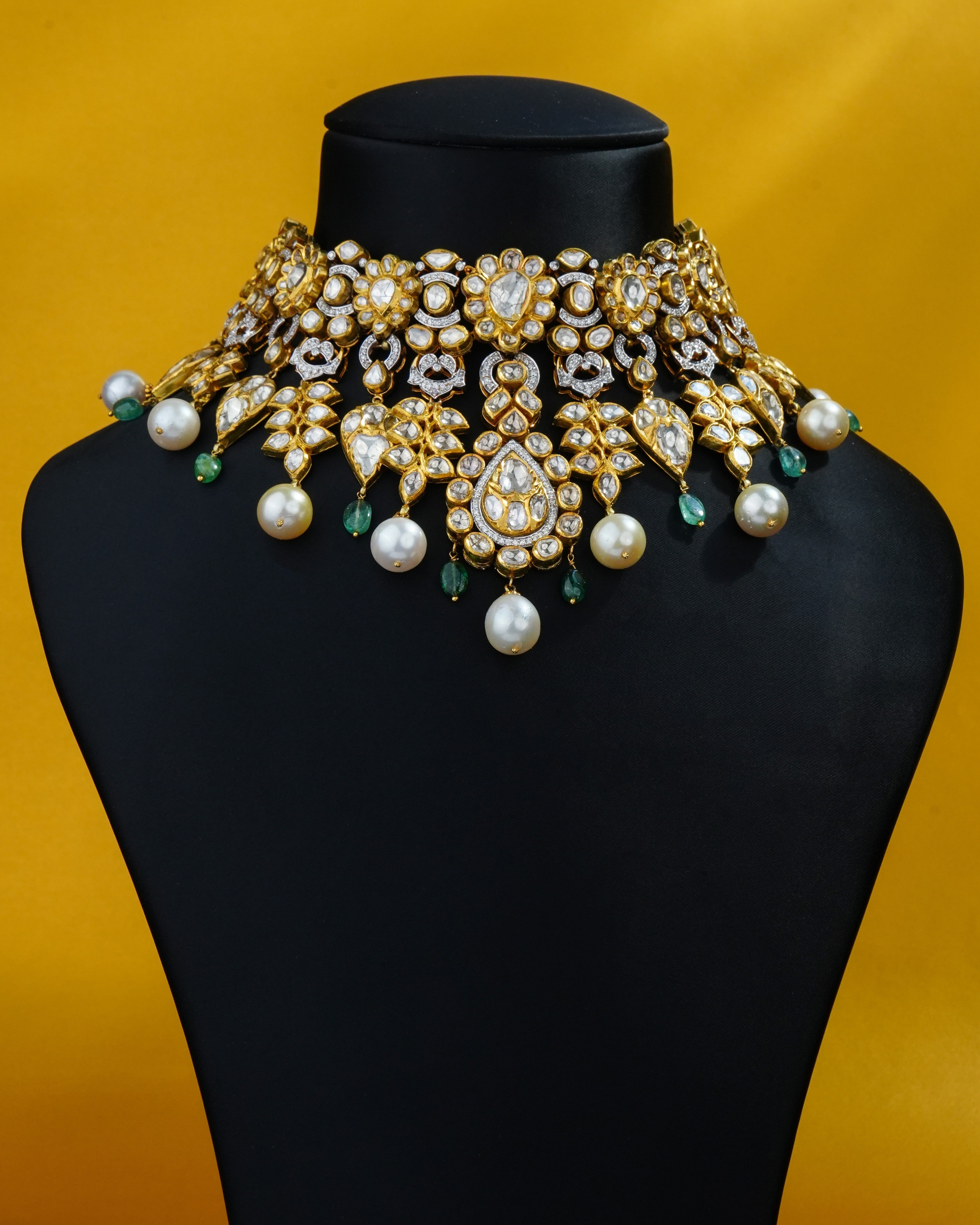 Shiza Polki And Diamond Long Necklace
