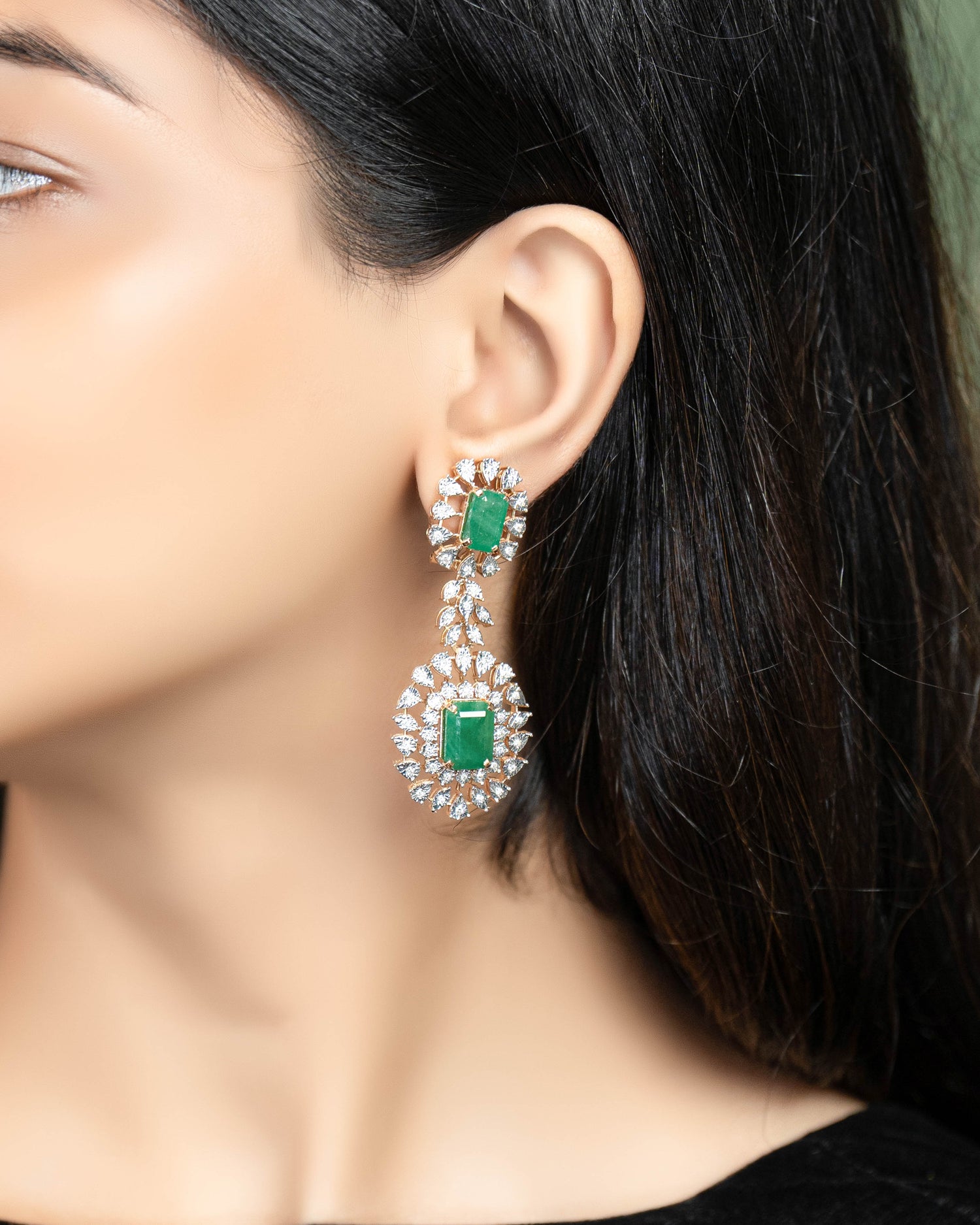 Ishani Diamond Long Earrings