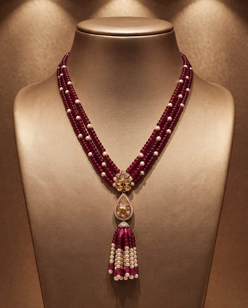 Nimrit Jadau Polki And Diamond Bead Pendants