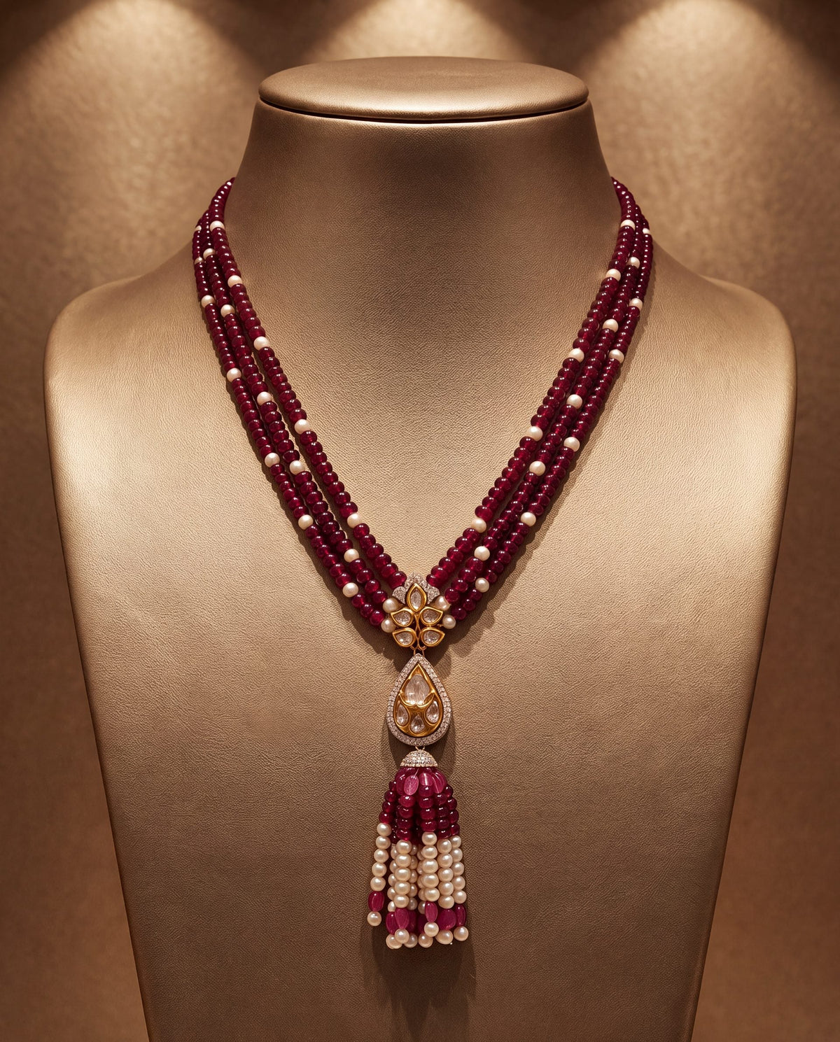 Nimrit Jadau Polki And Diamond Bead Pendants