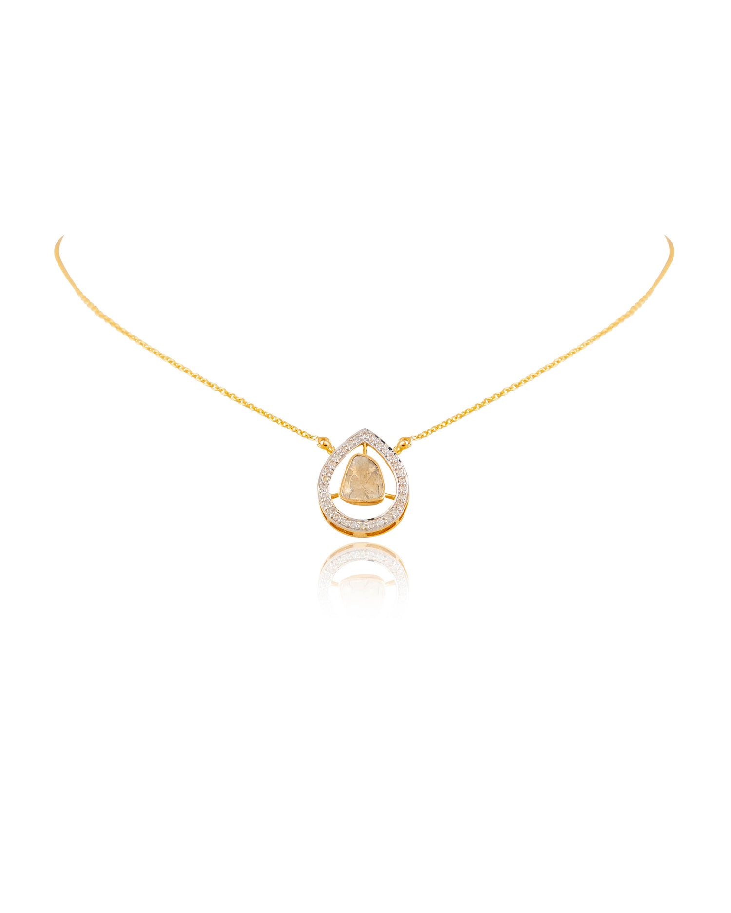 Nargis Polki And Diamond Pendant