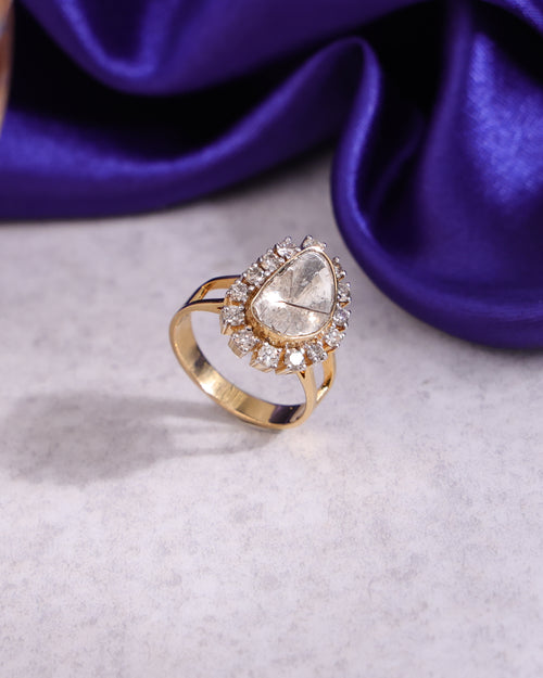 Aviva Polki And Diamond Ring