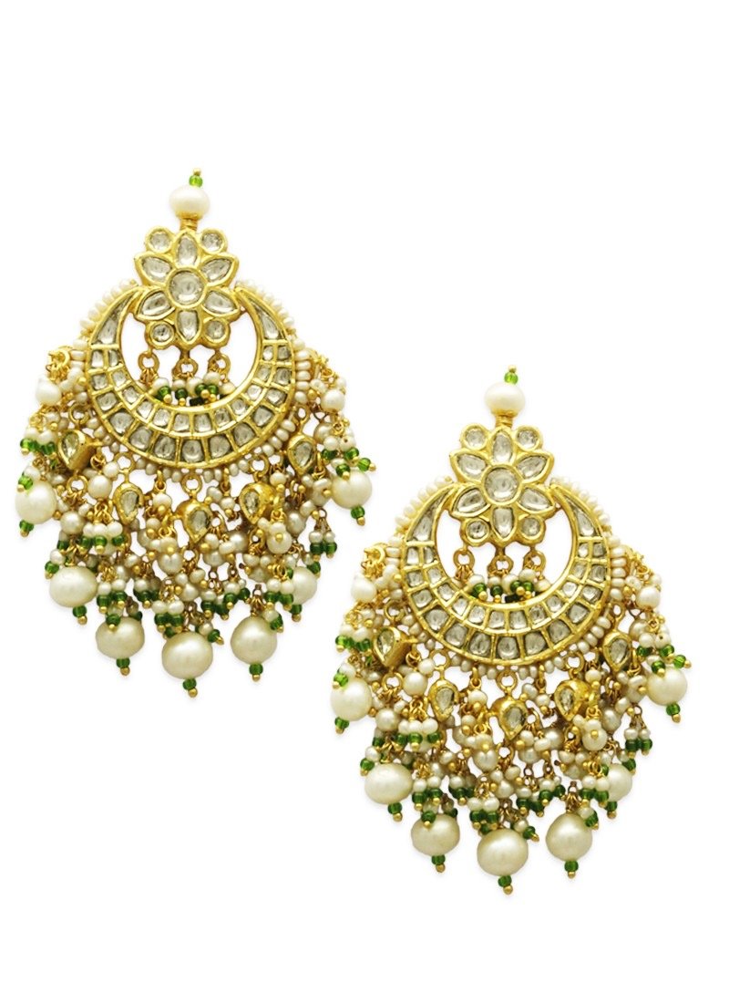 Neha Necklace And Ravina Chandbalis Polki Set