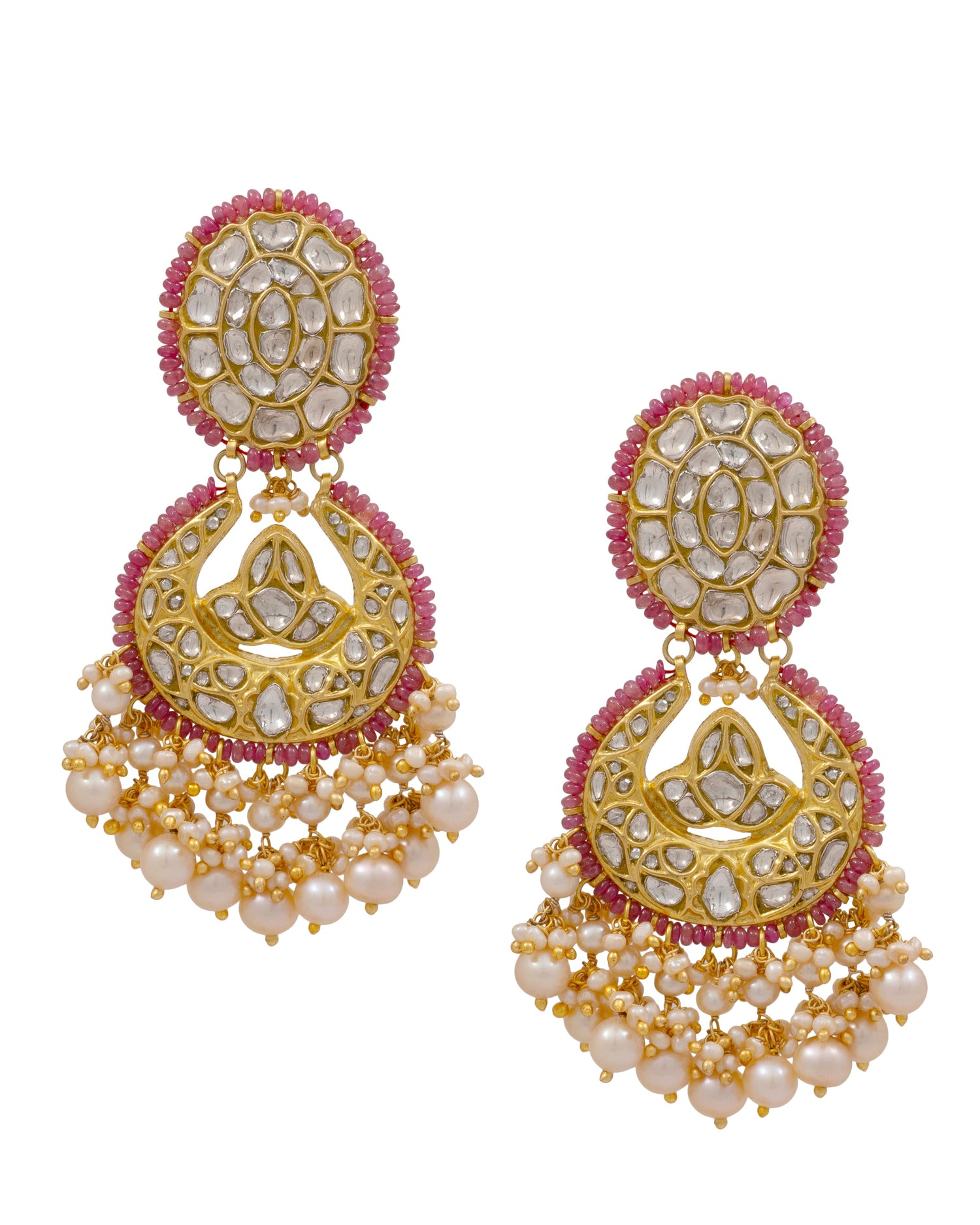 Shreeya Necklace and Smiti Chandbalis Polki Set