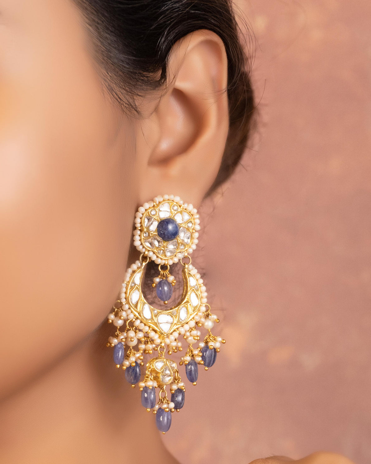 Vedantu Necklace and Lakshi Chandbalis Polki Set