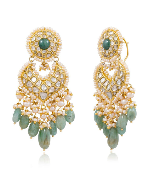 Easti Necklace and Deepa Chandbalis Polki Set
