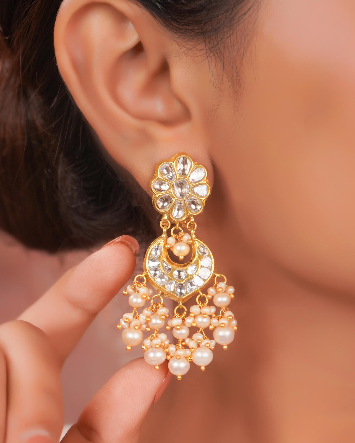Mehek Choker And Sonali Chandbalis Polki Set
