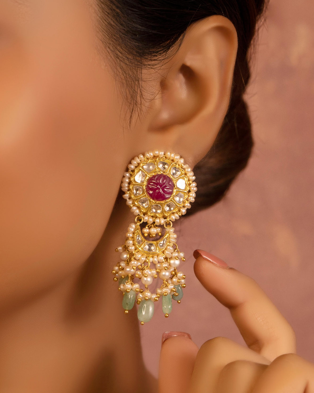 Jennifer Choker And Bhoomi Chandbalis Polki Set