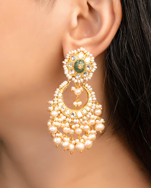 Shukrima Necklace And Tejal Chandbalis Polki Set