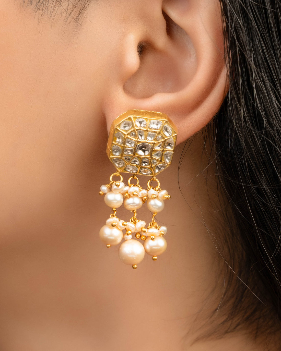 Ruksheen Necklace And Damita Tops Polki Set