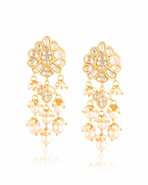 Nitu Polki Long Earrings