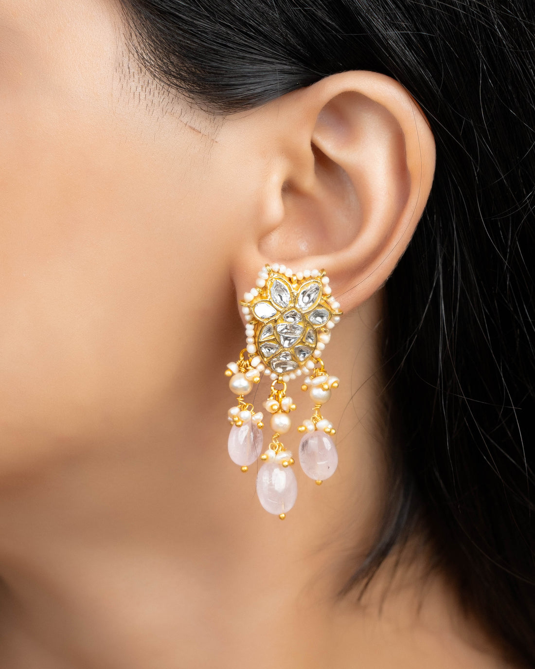 Smitha Necklace And Latika Tops Polki Set