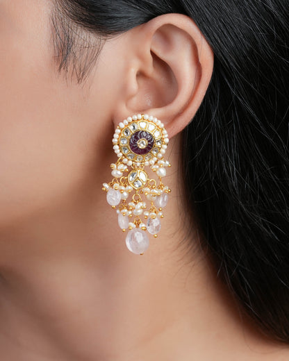 Hinah Polki Long Earrings