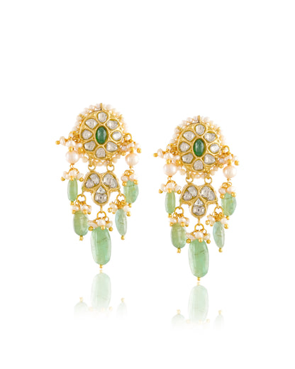 Trisha Polki Long Earrings