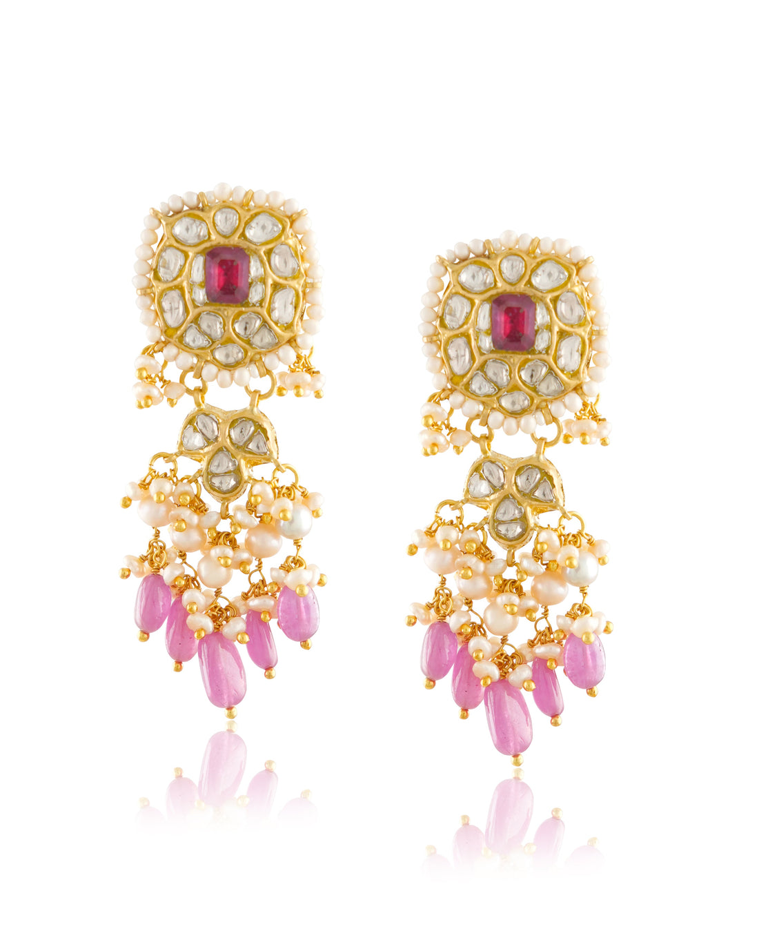 Liv Polki Long Earrings