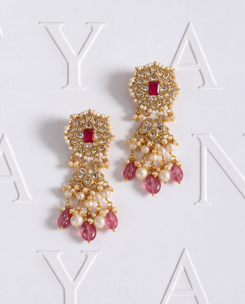 Darshini Polki Long Earrings