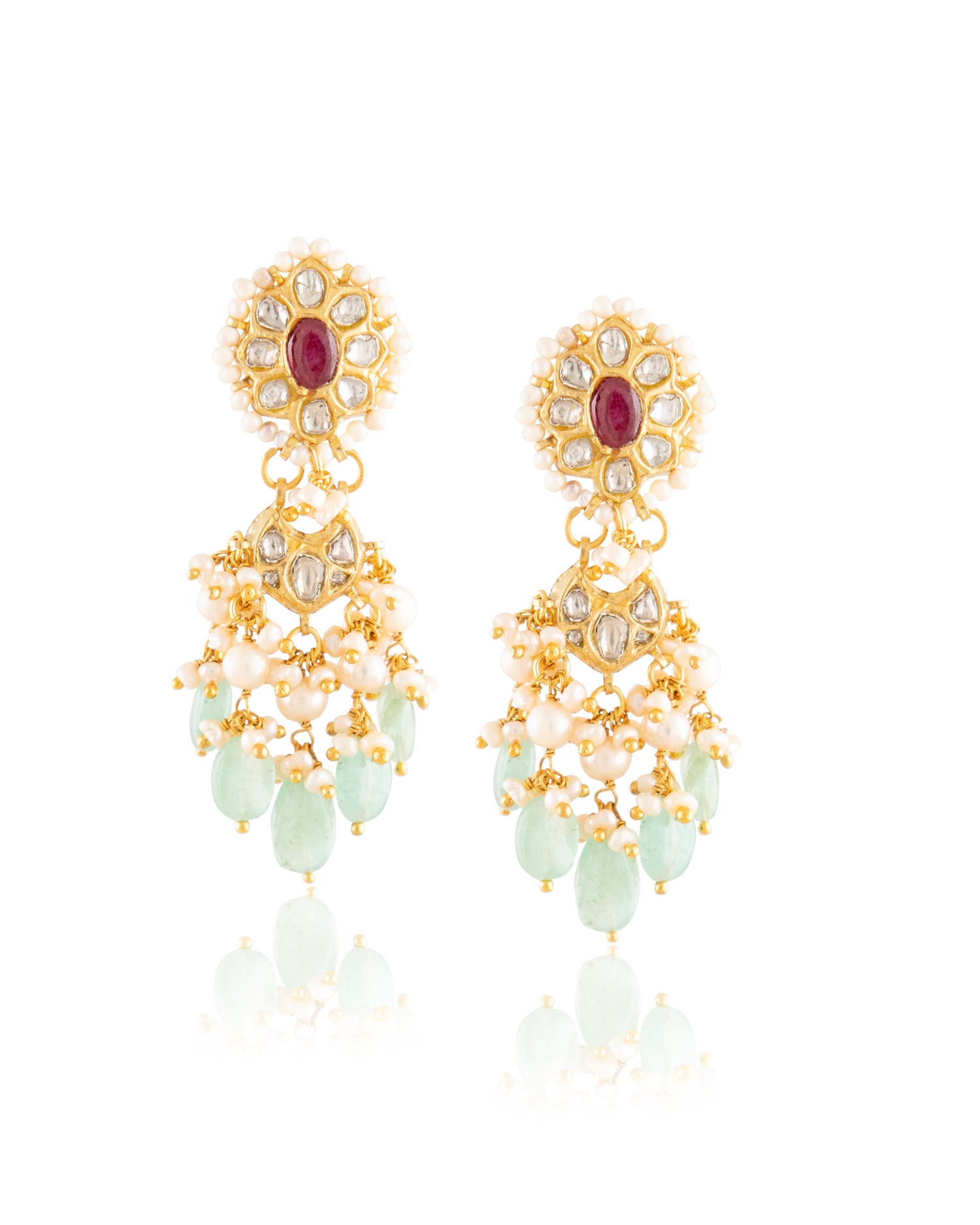 Anshula Polki Long Earrings