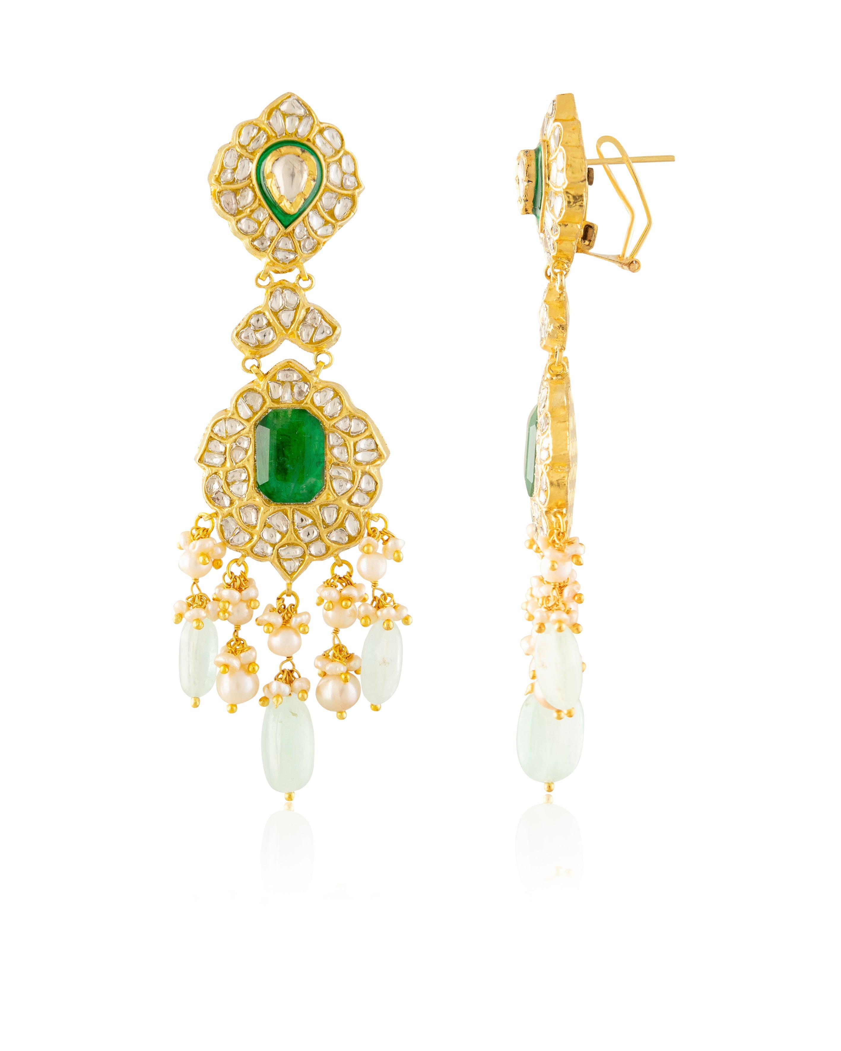 Azima Polki Long Earrings