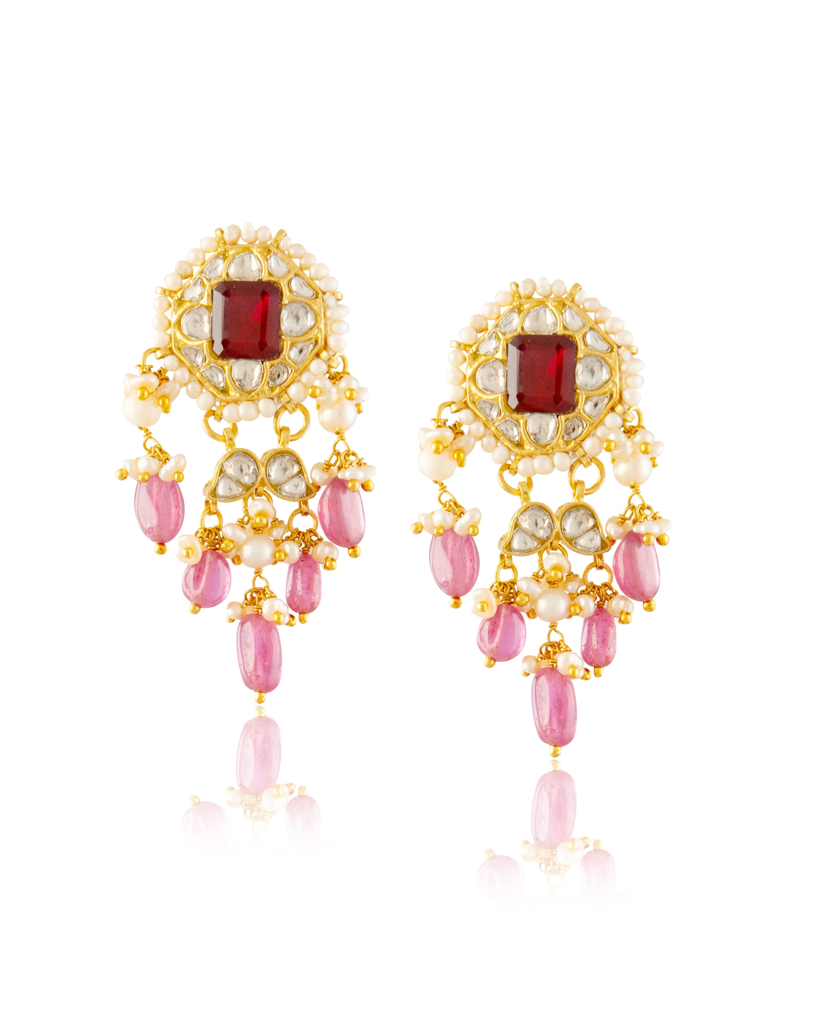 Sneha Polki Long Earrings