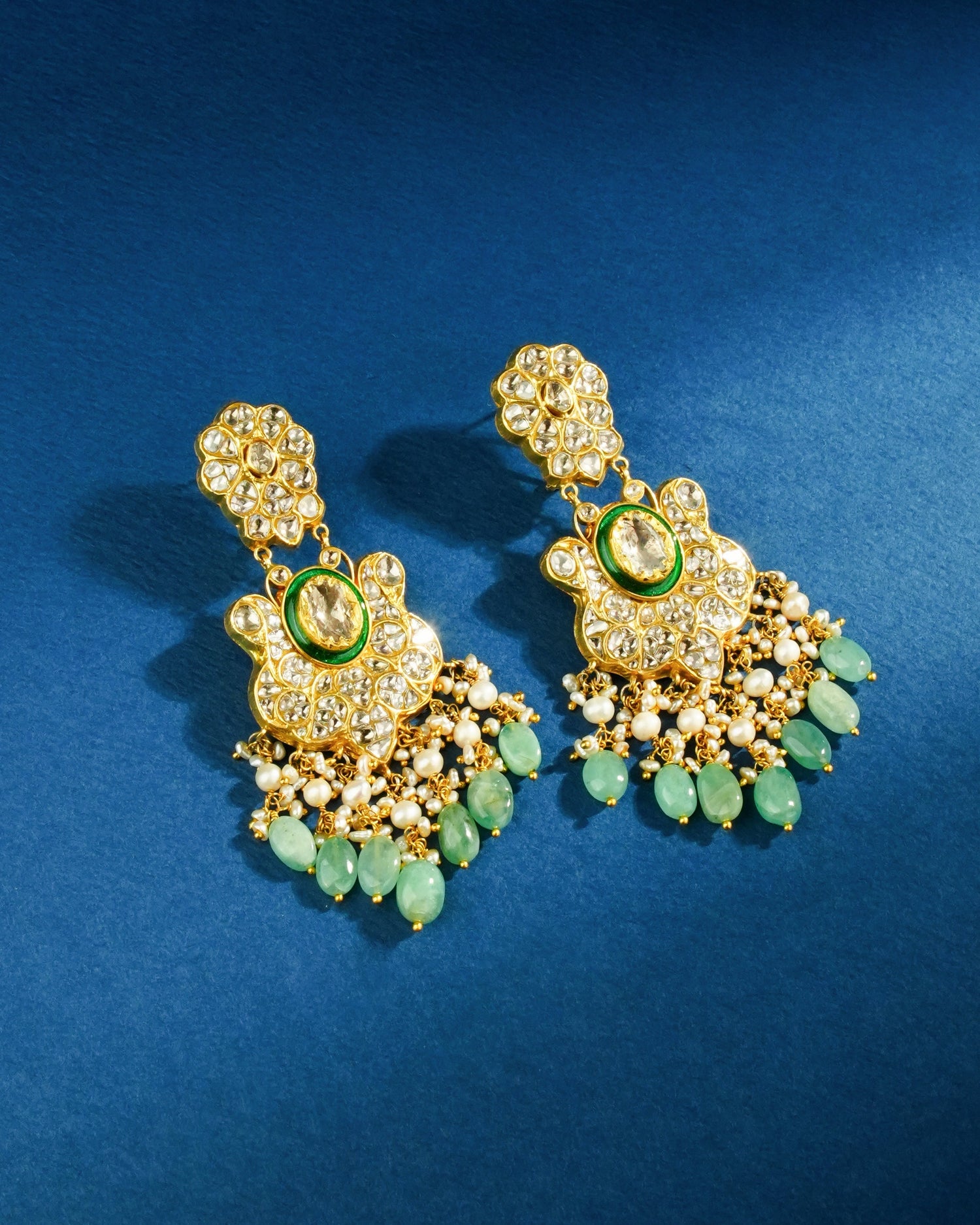 Simsha Polki Long Earrings