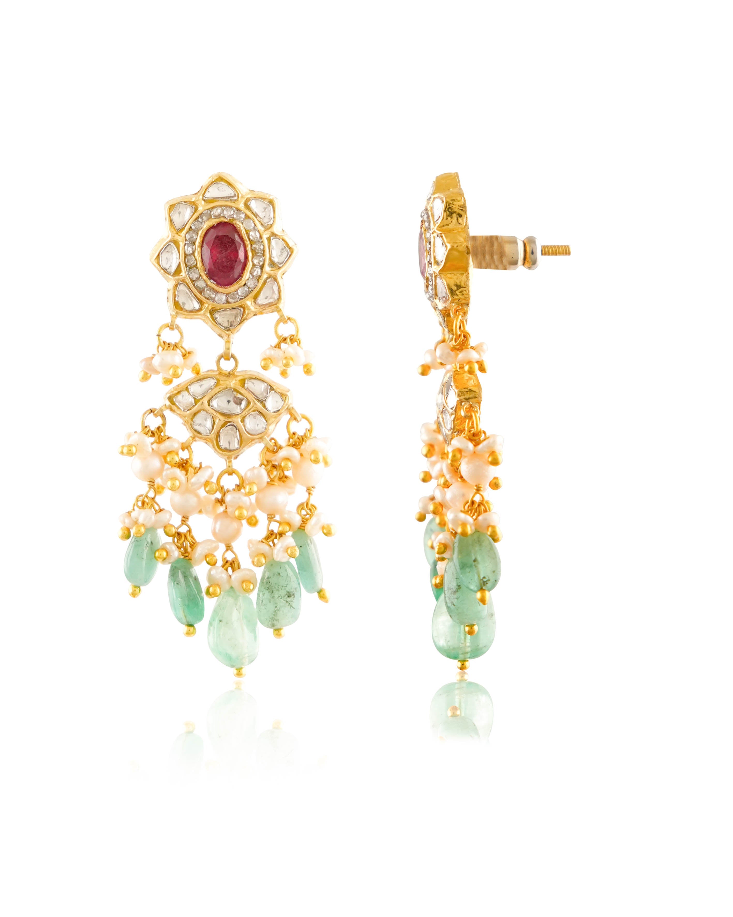 Vinaika Polki Long Earrings