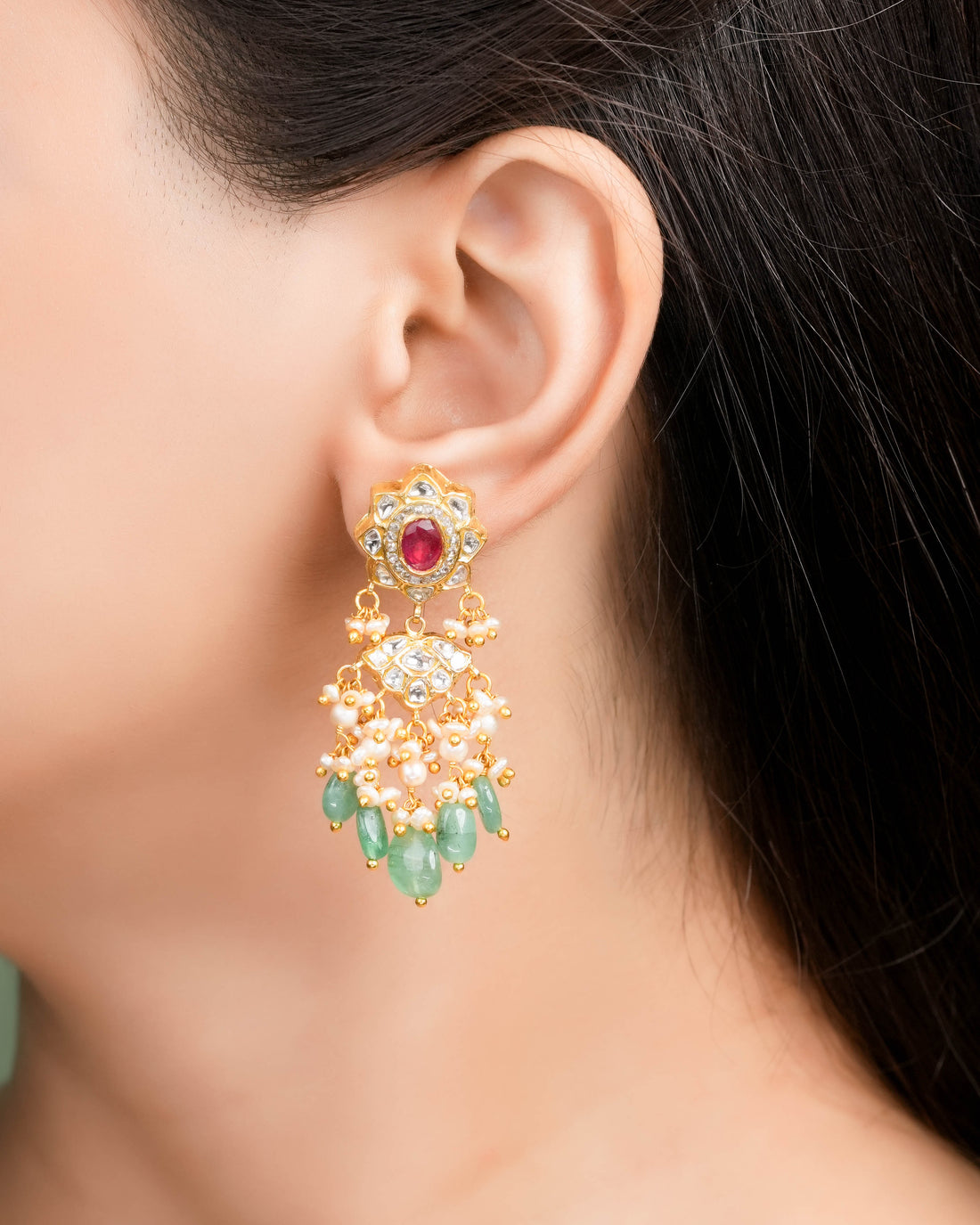 Vinaika Polki Long Earrings