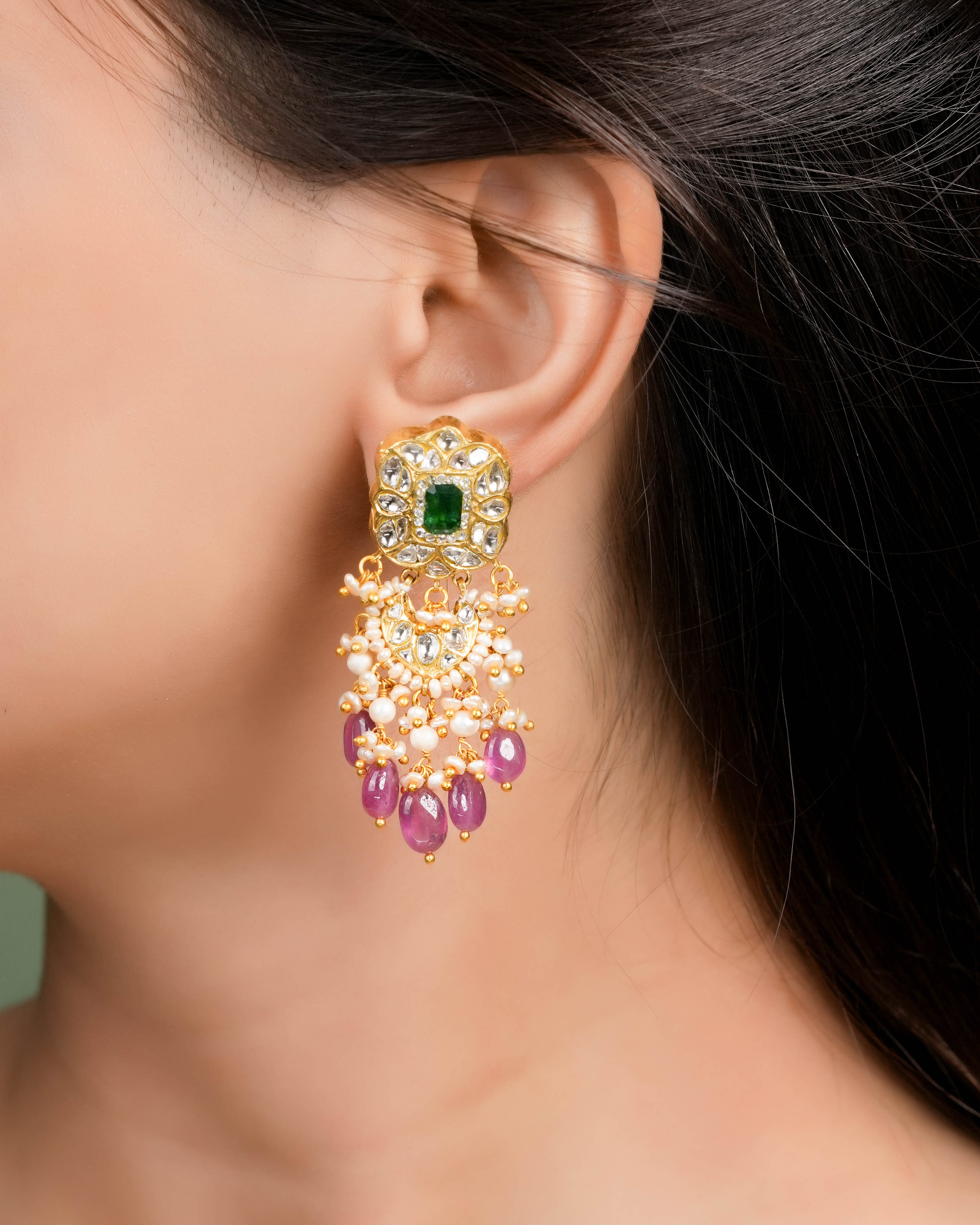 Vidya Polki Long Earrings