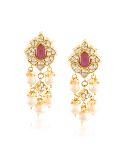 Lavanya Choker And Niharika Long Earrings Polki Set