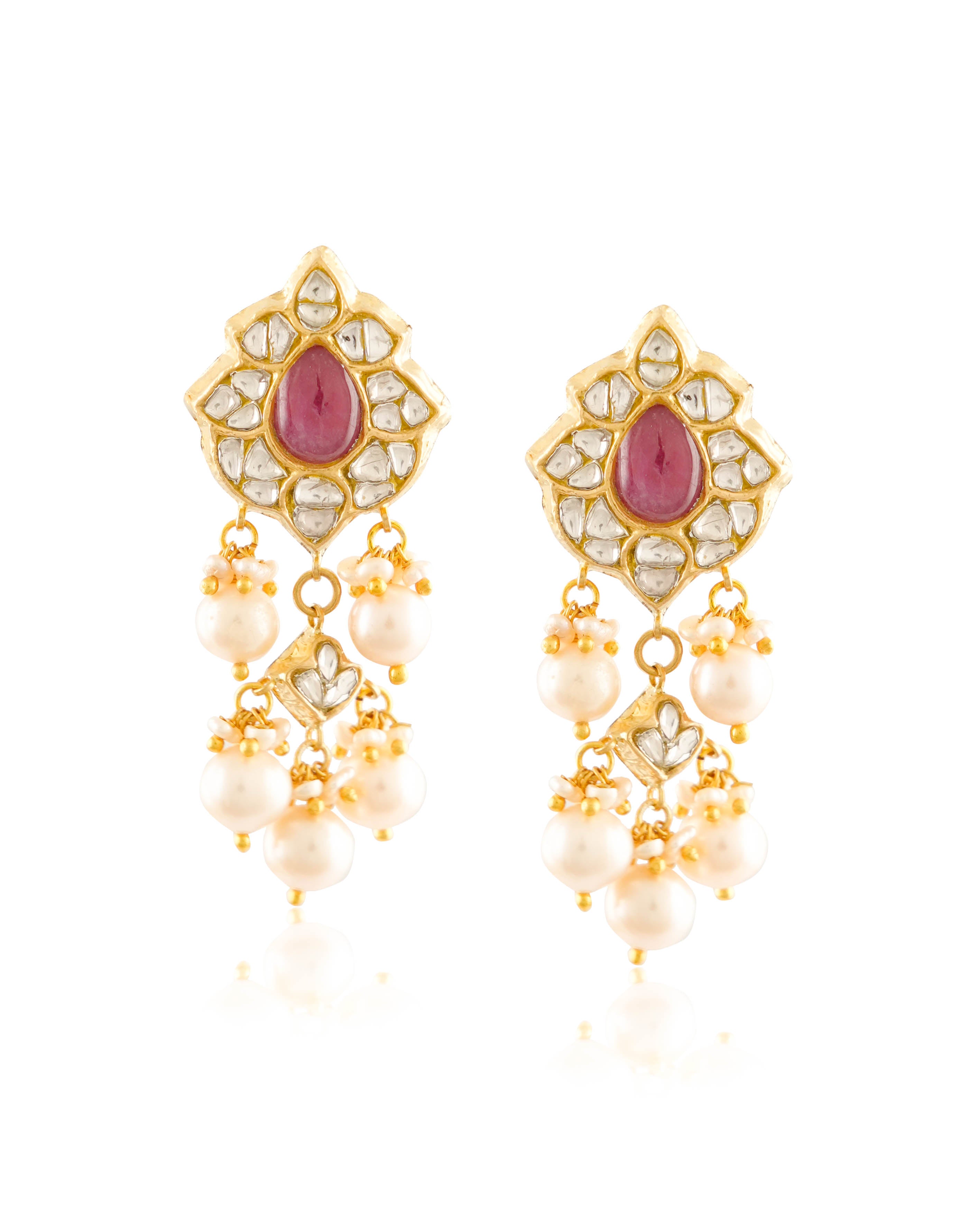 Niharika Polki Long Earrings