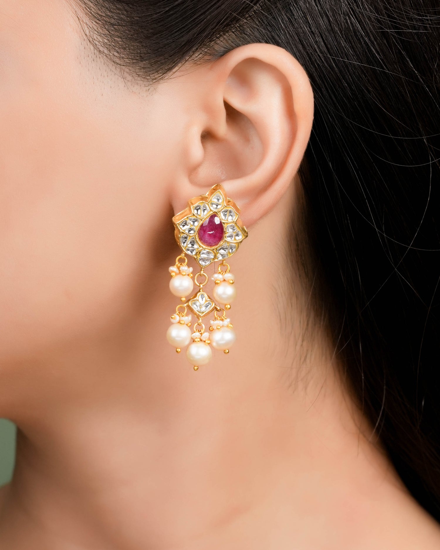 Lavanya Choker And Niharika Long Earrings Polki Set