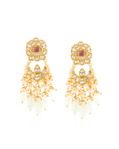 Janit Choker And Sanjana Long Earrings Polki Set