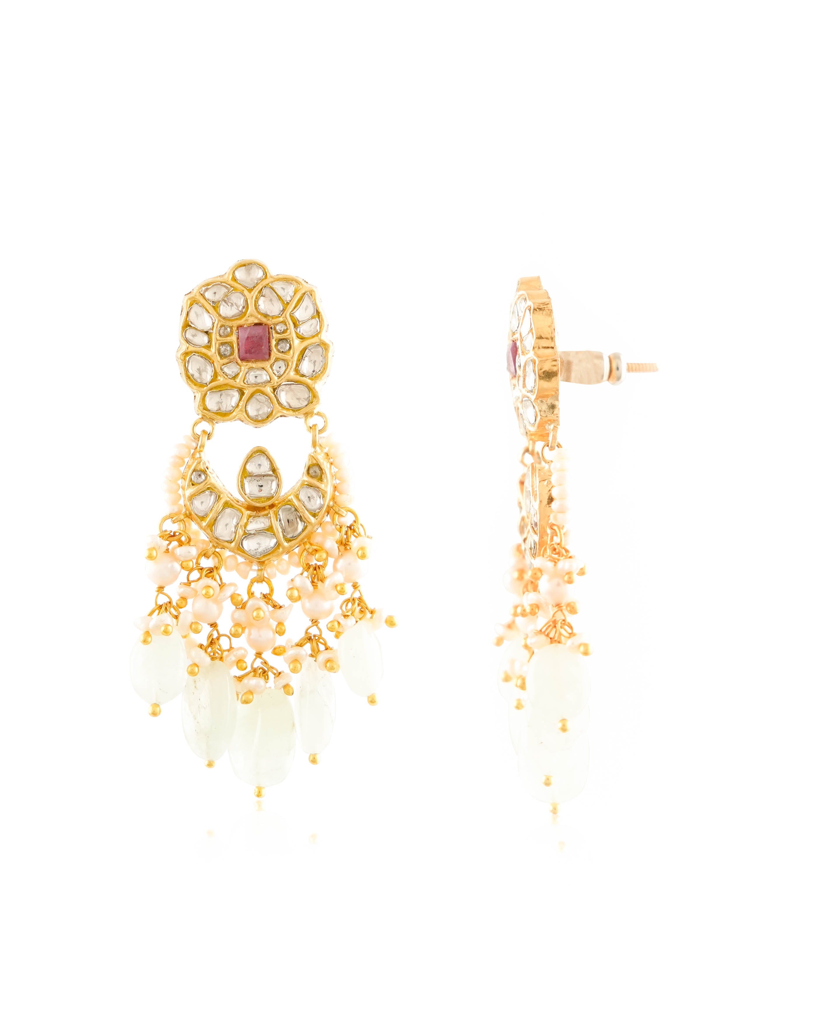 Sanjana Polki Long Earrings