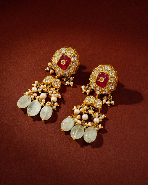 Rashmika Polki Long Earrings