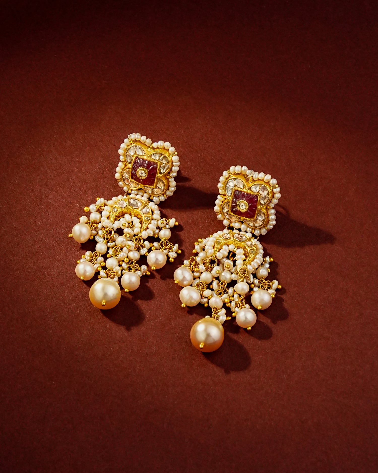 Jasleen Polki Long Earrings